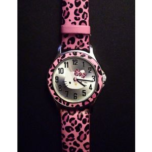Hello Kitty Pink Animal Print Watch
